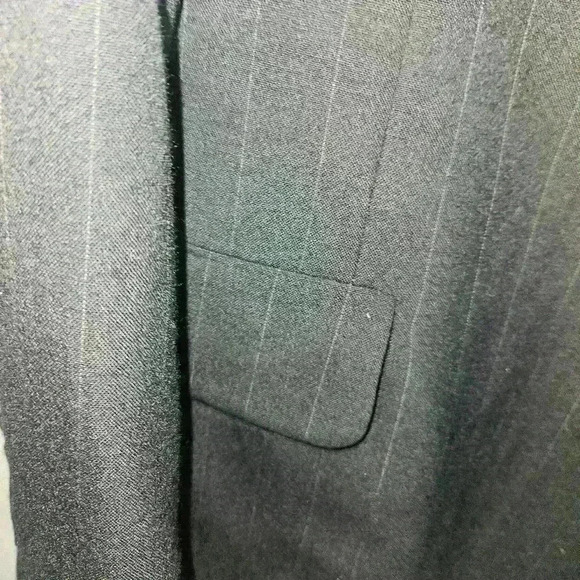 Sterling and Hunt Luxe Dark Navy Pinstripe 100% Wool Blazer Sz 42R EUC - Picture 7 of 14